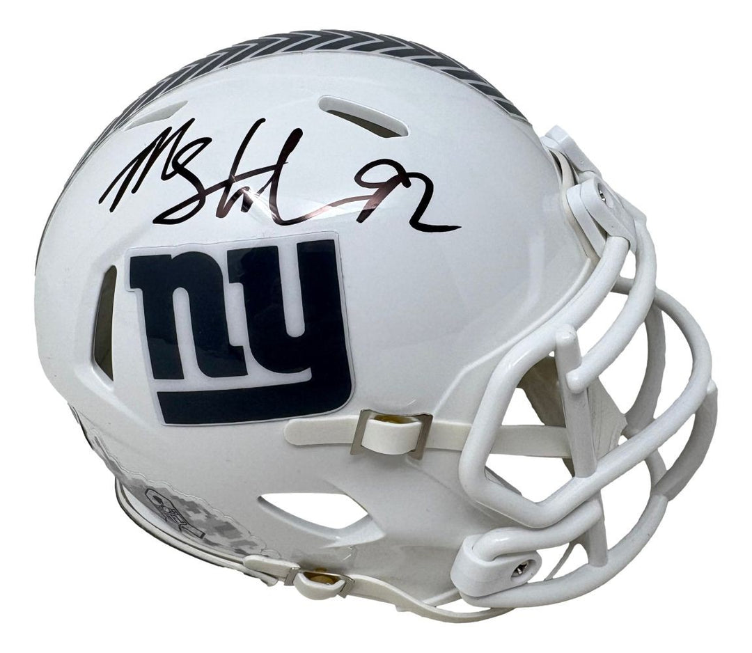 Michael Strahan Signed New York Giants Salute To Service Mini Speed Helmet BAS