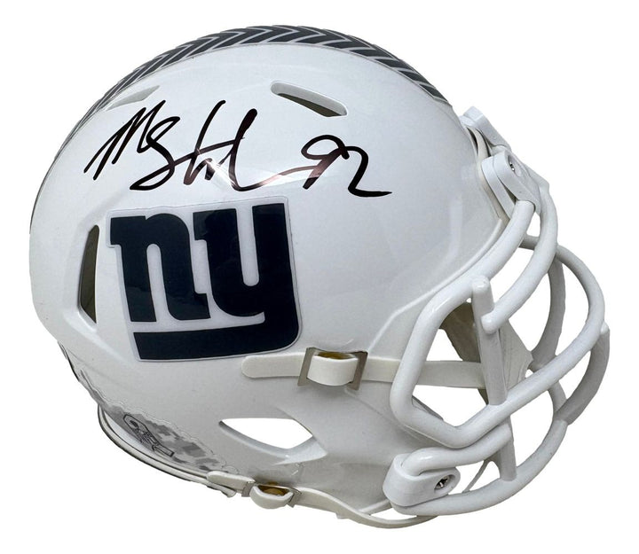 Michael Strahan Signed New York Giants Salute To Service Mini Speed Helmet BAS