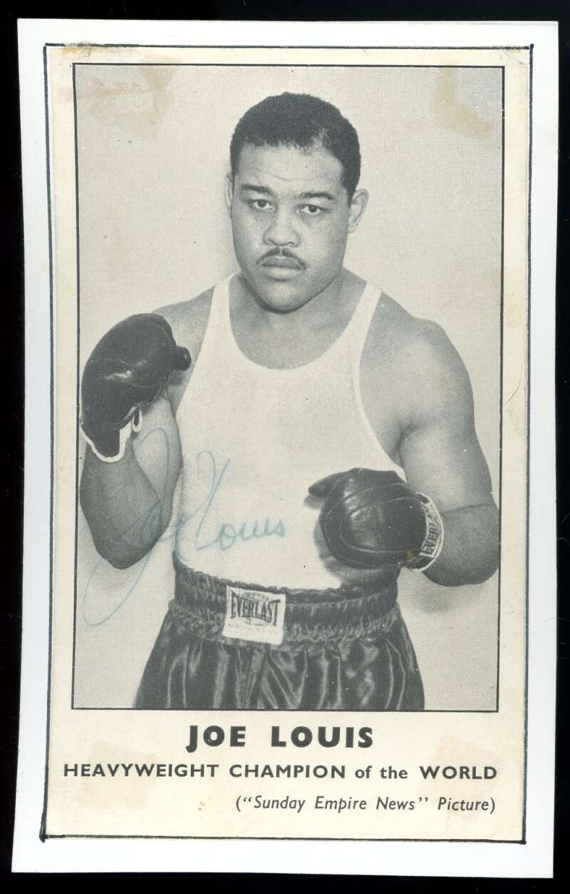 Joe Louis JSA Loa Signed 3x5 Photo Boxing Autograph