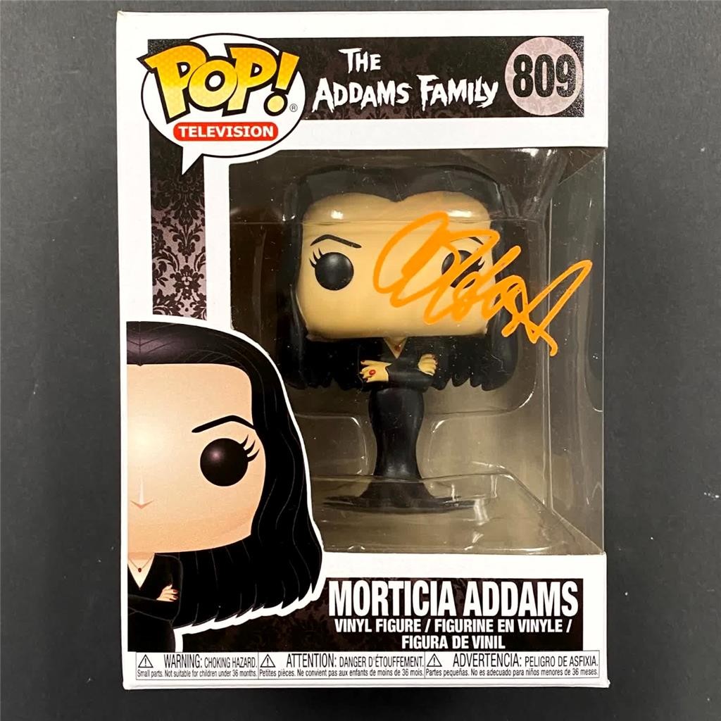 Anjelica Huston signed Morticia Addams Funko Pop! 809 autograph ~ Beckett BAS