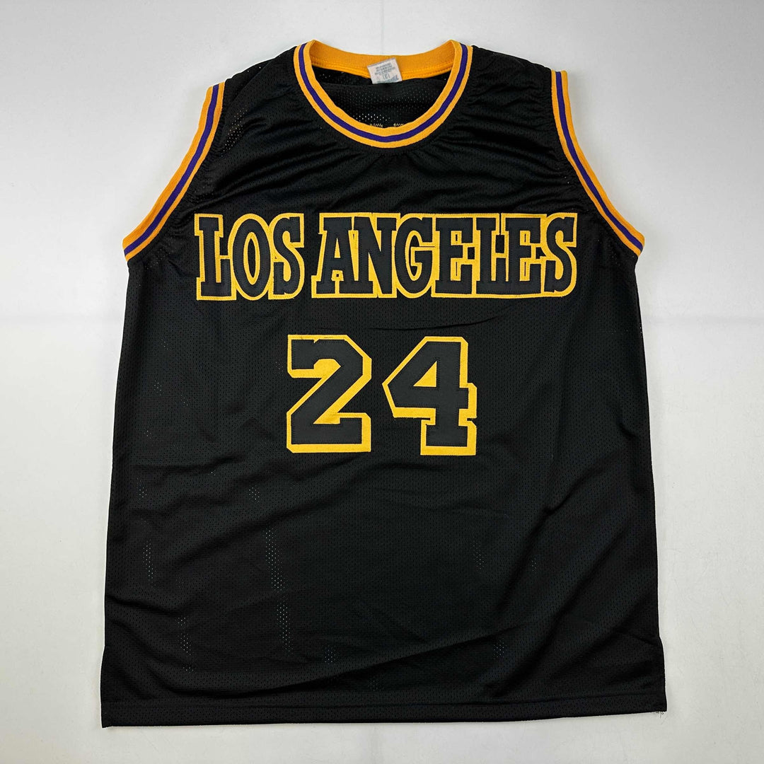 Facsimile Autographed Kobe Bryant #24 Black Mamba Los Angeles Reprint Jersey XL