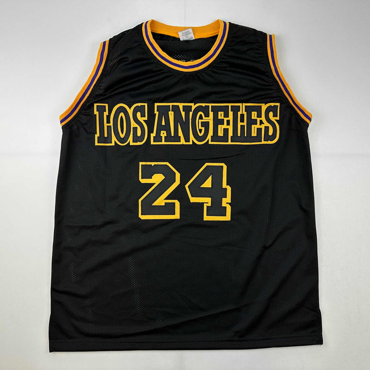 Facsimile Autographed Kobe Bryant #24 Black Mamba Los Angeles Reprint Jersey XL