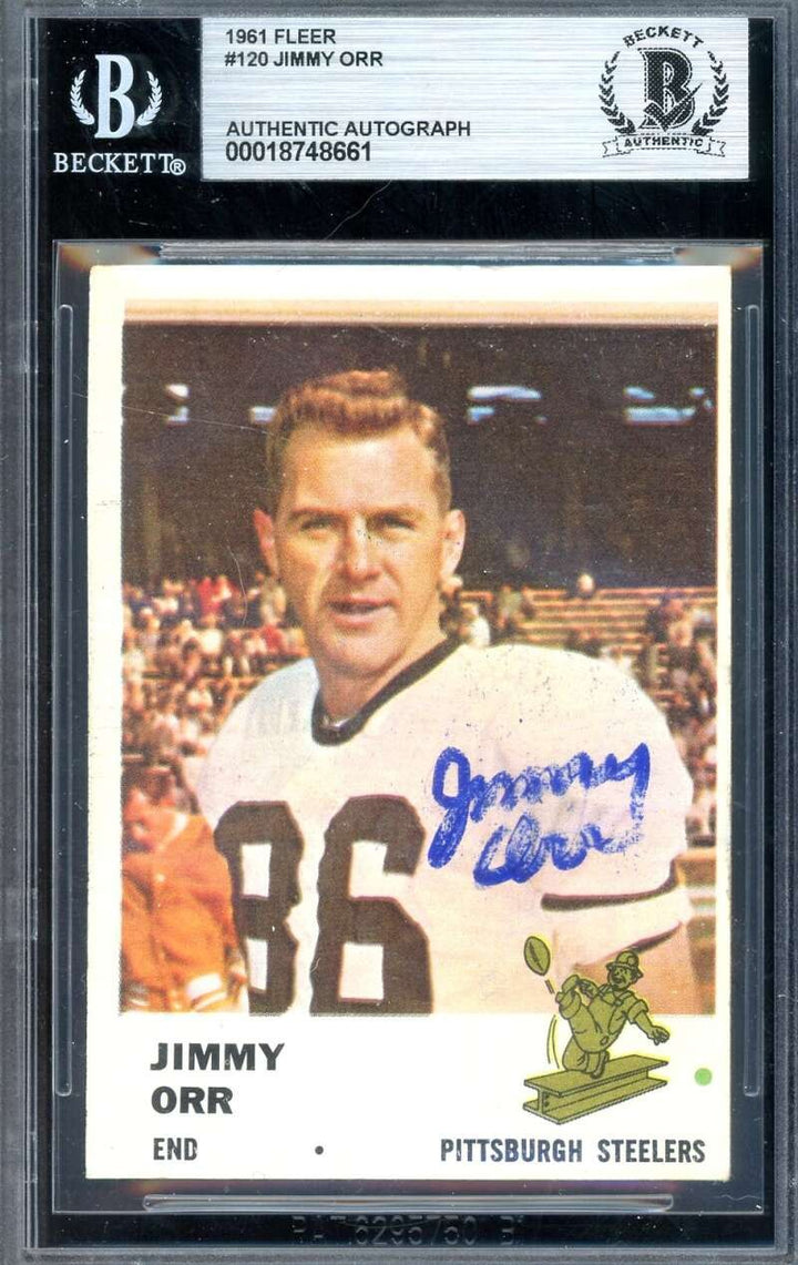 Jimmy Orr Beckett BAS Signed 1961 Fleer Rookie Autograph