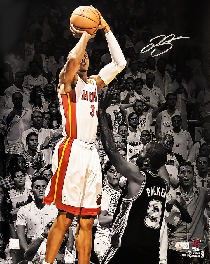 Ray Allen Auto 16x20 Photo Heat vs Spurs 2013 NBA Finals Game Winning Shot BAS