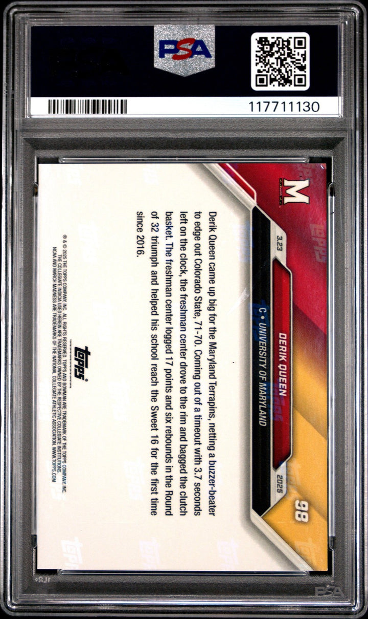 Graded 2024 Topps Bowman U Now Derik Queen #98 Rookie RC Card PSA 10