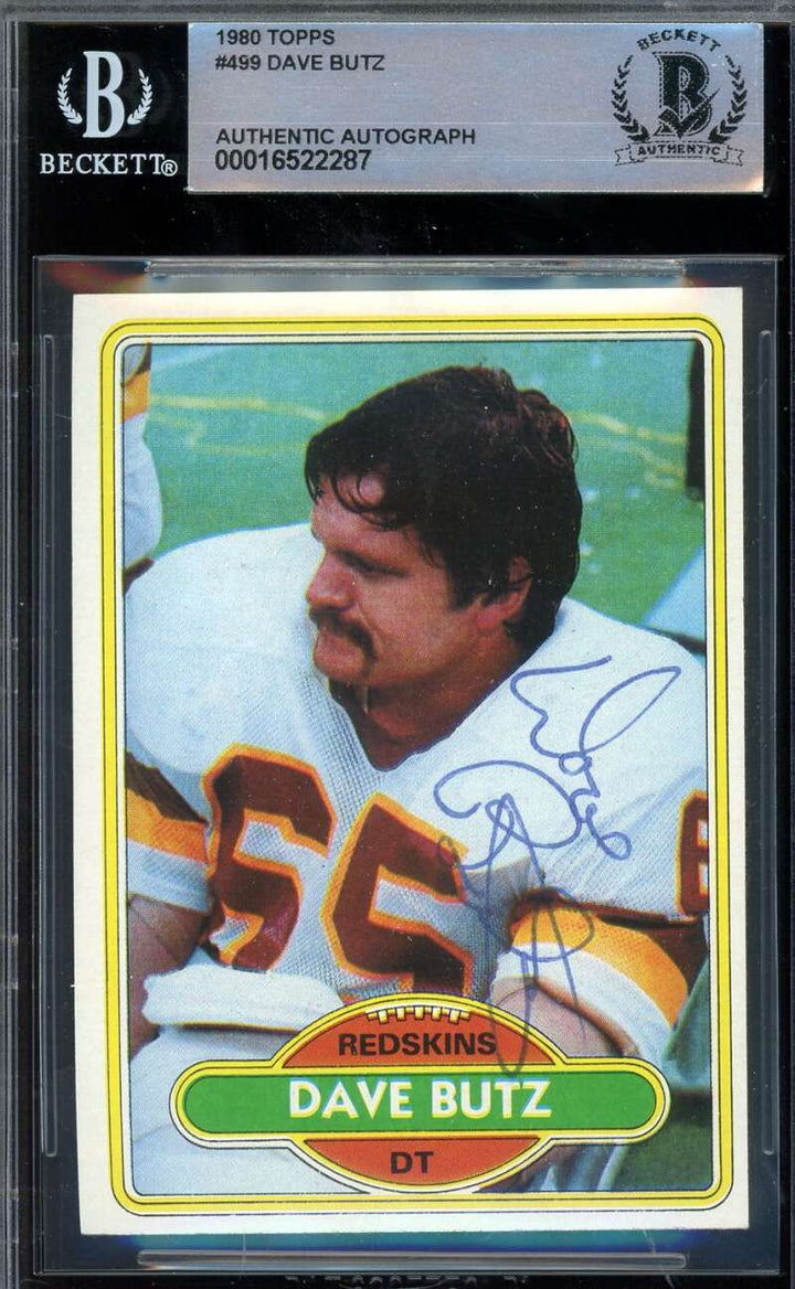 Dave Butz Beckett BAS Vintage Signed 1980 Topps Rookie Autograph
