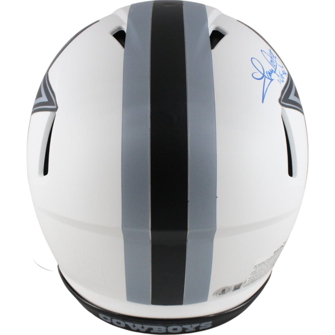Pearson/Staubach/Dorsett Signed Dallas Cowboys Lunar Pro Helmet HOF BAS 50054