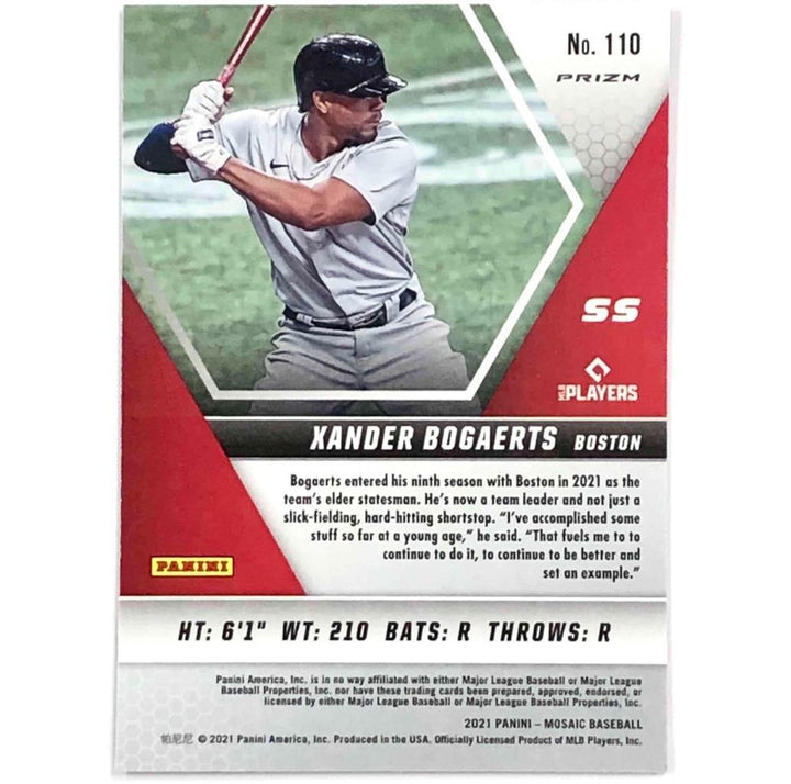 2021 Panini Mosaic #110 Xander Bogaerts SP Genesis Prizm Refractor SSP Red Sox