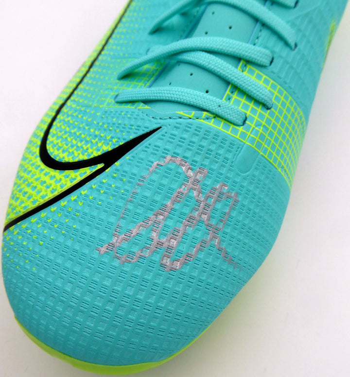 Mason Mount Signed Teal Nike Mercurial Cleat Shoe Chelsea F.C. Size 12 Beckett