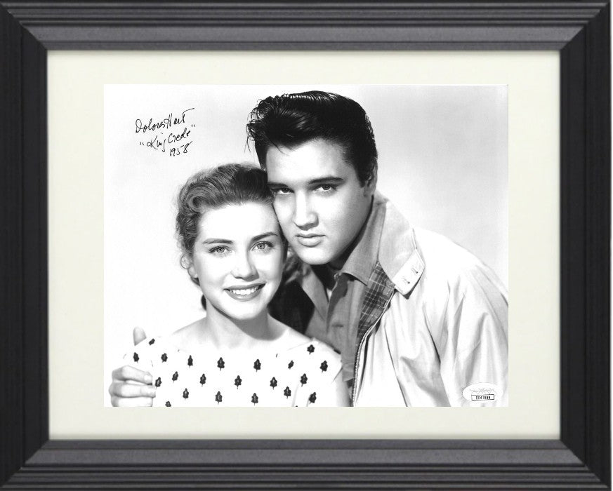 Dolores Hart signed B&W 8x10 Photo 1958 King Creole Framed- JSA (Elvis Presley)