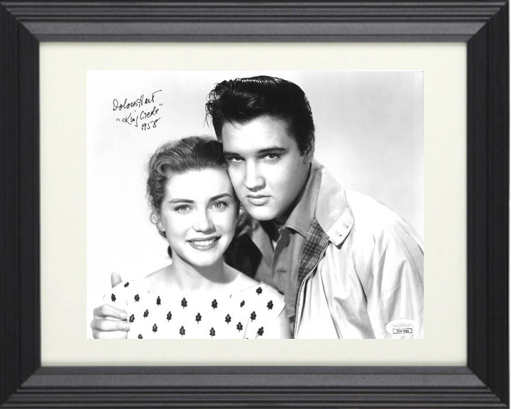 Dolores Hart signed B&W 8x10 Photo 1958 King Creole Framed- JSA (Elvis Presley)