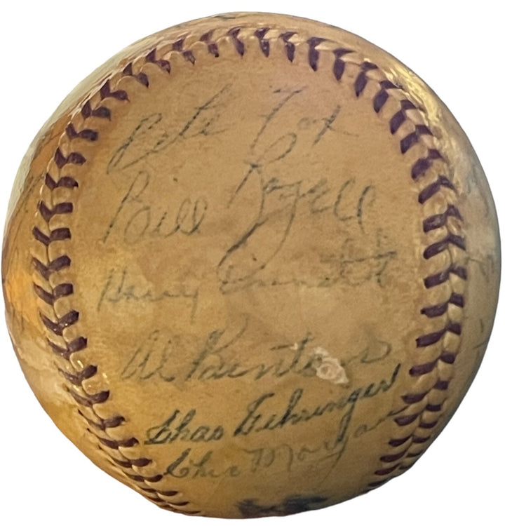 1938 Tigers Team Signed Reach OAL Baseball 24 Sigs Hank Greenberg/D. Walker  COA