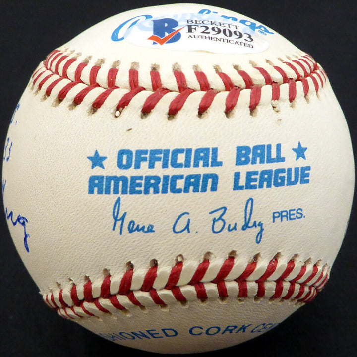 Joe Hauser Auto AL Baseball Orioles, Oakland A's "HR, RBI, Batting AVG" Beckett