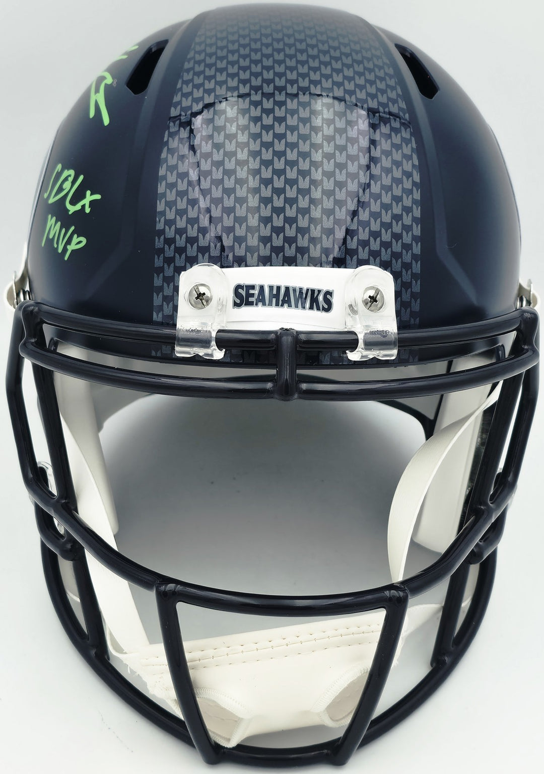 Kenneth Walker III & Malcolm Smith Auto Seahawks Blue Full Sz Speed Rep Helmet