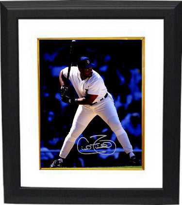Cecil Fielder signed Detroit Tigers 8X10 Photo Custom Framed (batting)
