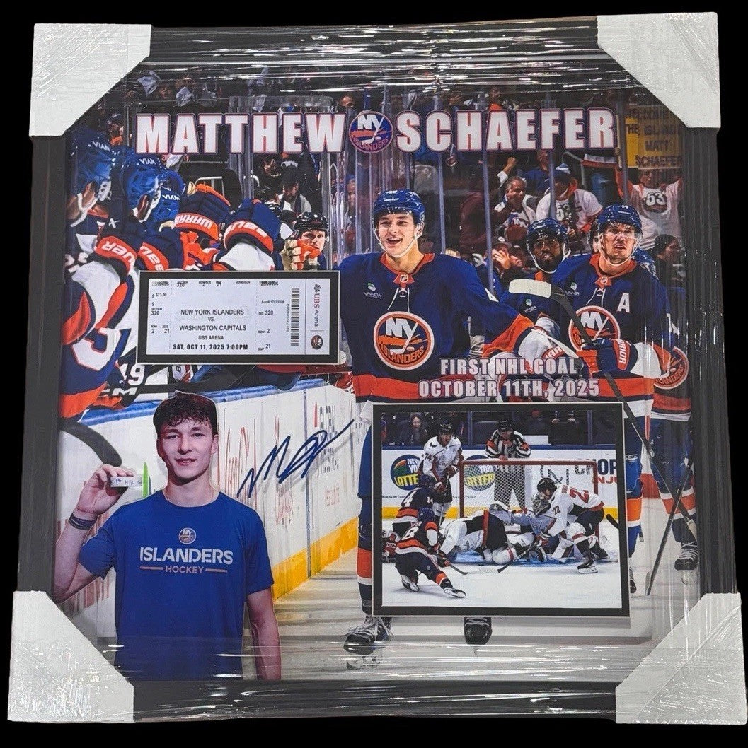 Matthew Schaefer Ny Islanders # 1 Pick Framed 3D Photo 22x22 First NHL Goal