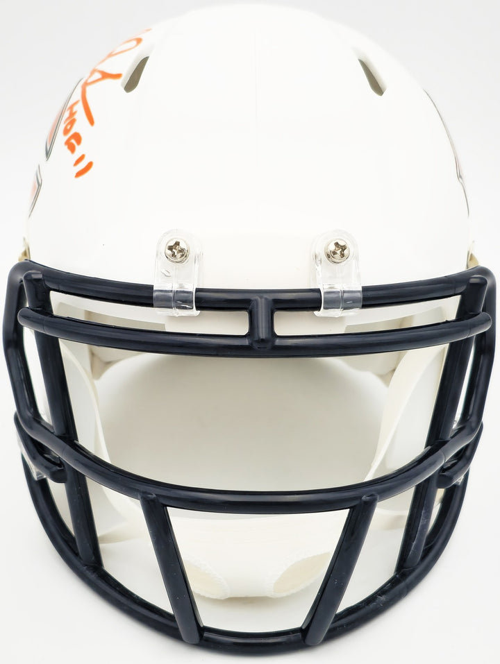 Richard Dent Auto Bears Flat Matte White Speed Mini Helmet "HOF 11" Beckett Wit