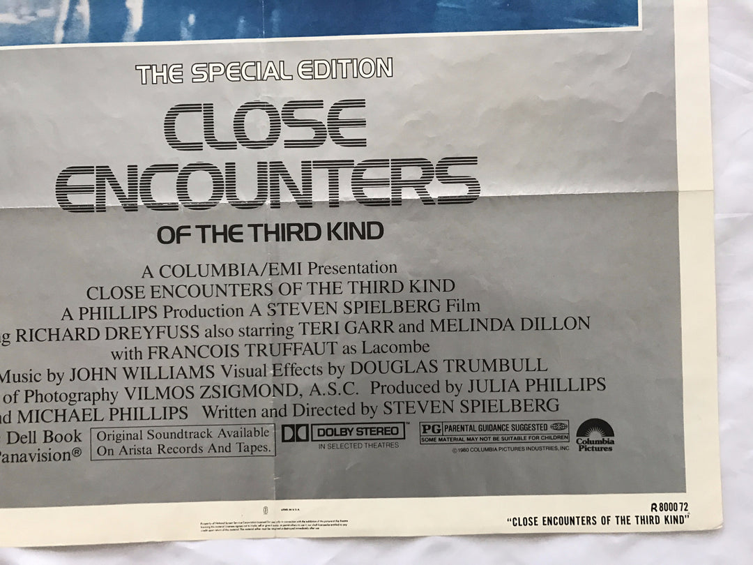 "Close Encounters Of The Third Kind" 1980 Original Movie Poster 1st Issue 27x40