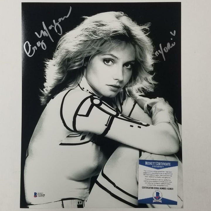 Cindy Morgan signed Tron 11x14 Photo #1 Autograph ~ Beckett BAS COA