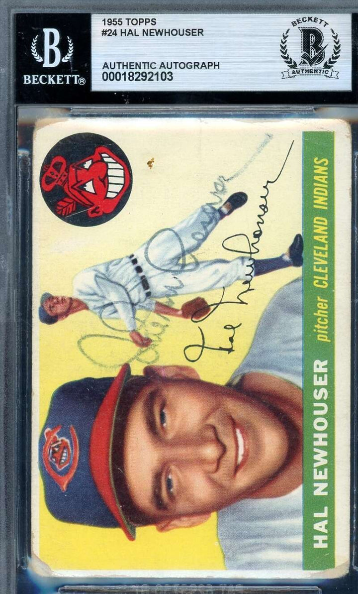 Hal Newhouser Beckett BAS Signed 1955 Topps Autograph