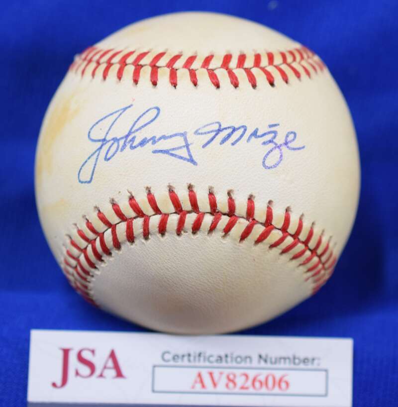 Johnny Mize JSA COA Signed American League Autographed Baseball