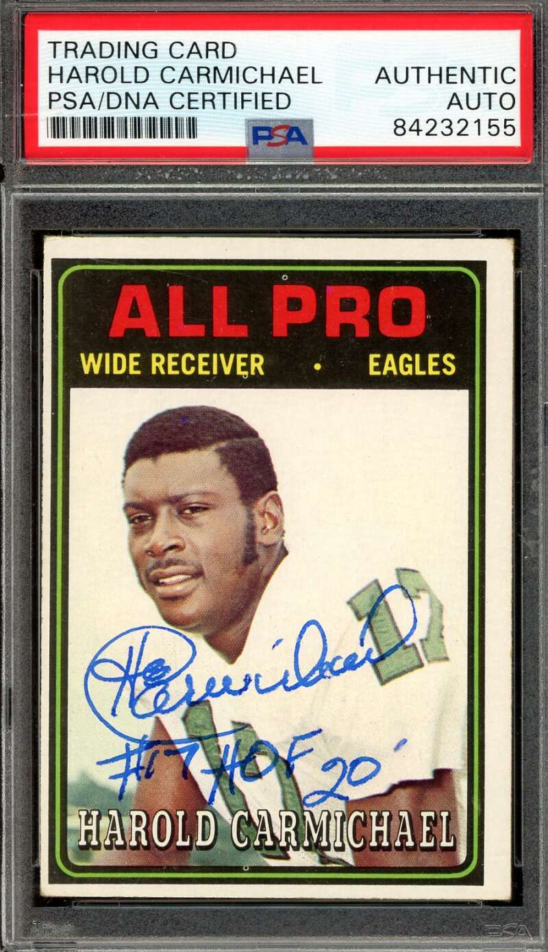 Harold Carmichael PSA DNA Signed 1974 Topps Rookie  Autograph