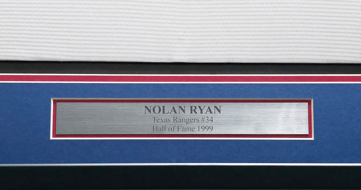 Nolan Ryan Signed Framed Rangers White Nike Jersey PSA/DNA