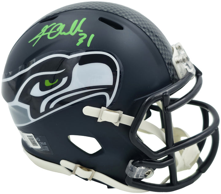Kam Chancellor Signed Seattle Seahawks Blue Speed Mini Helmet Beckett Witness