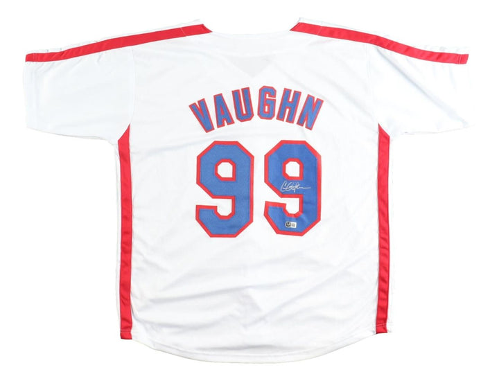 Charlie Sheen Major League Signed White Rick Vaughn Baseball Jersey BAS