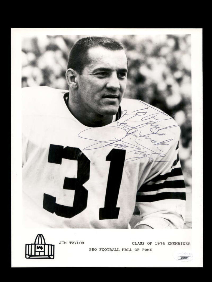 Jim Taylor JSA Coa Signed 8x10 Autograph Photo