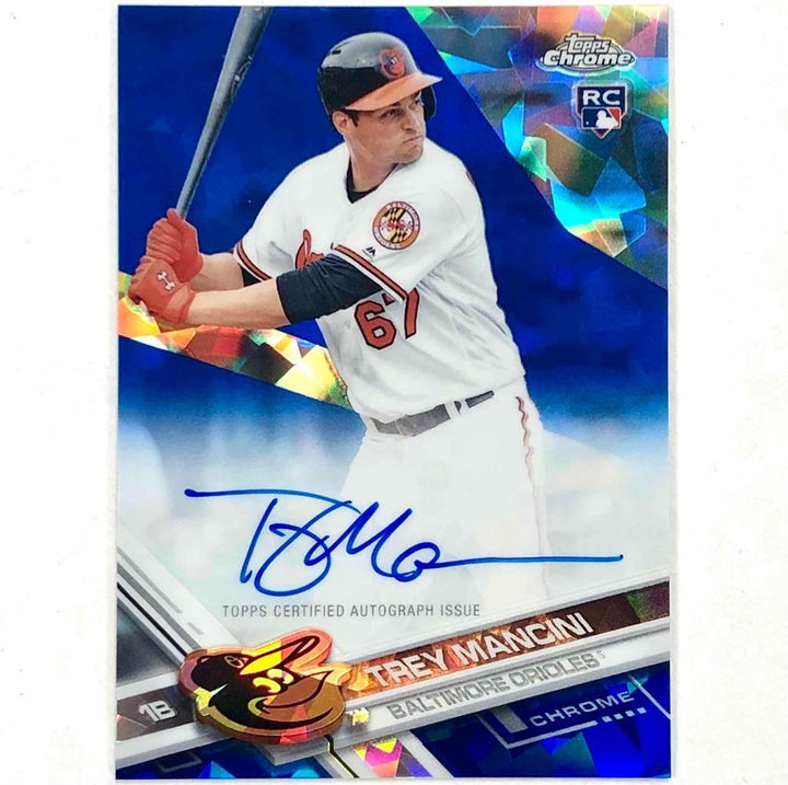 2017 Topps Chrome Sapphire RC Trey Mancini autograph Refractor rookie auto /50