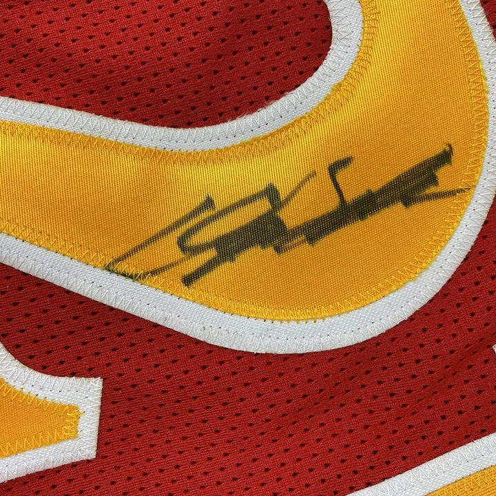 Autographed/Signed Dominique Wilkins Atlanta Red Stat Jersey PSA/DNA COA