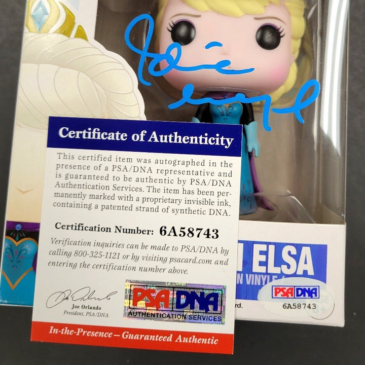 Idina Menzel signed Disney Frozen Coronation Elsa Funko Pop PSA/DNA Witness COA