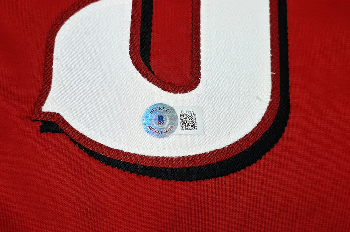 Reds Matt McLain Signed Red Jersey "1st MLB HR 5/23/23" Beckett Witness