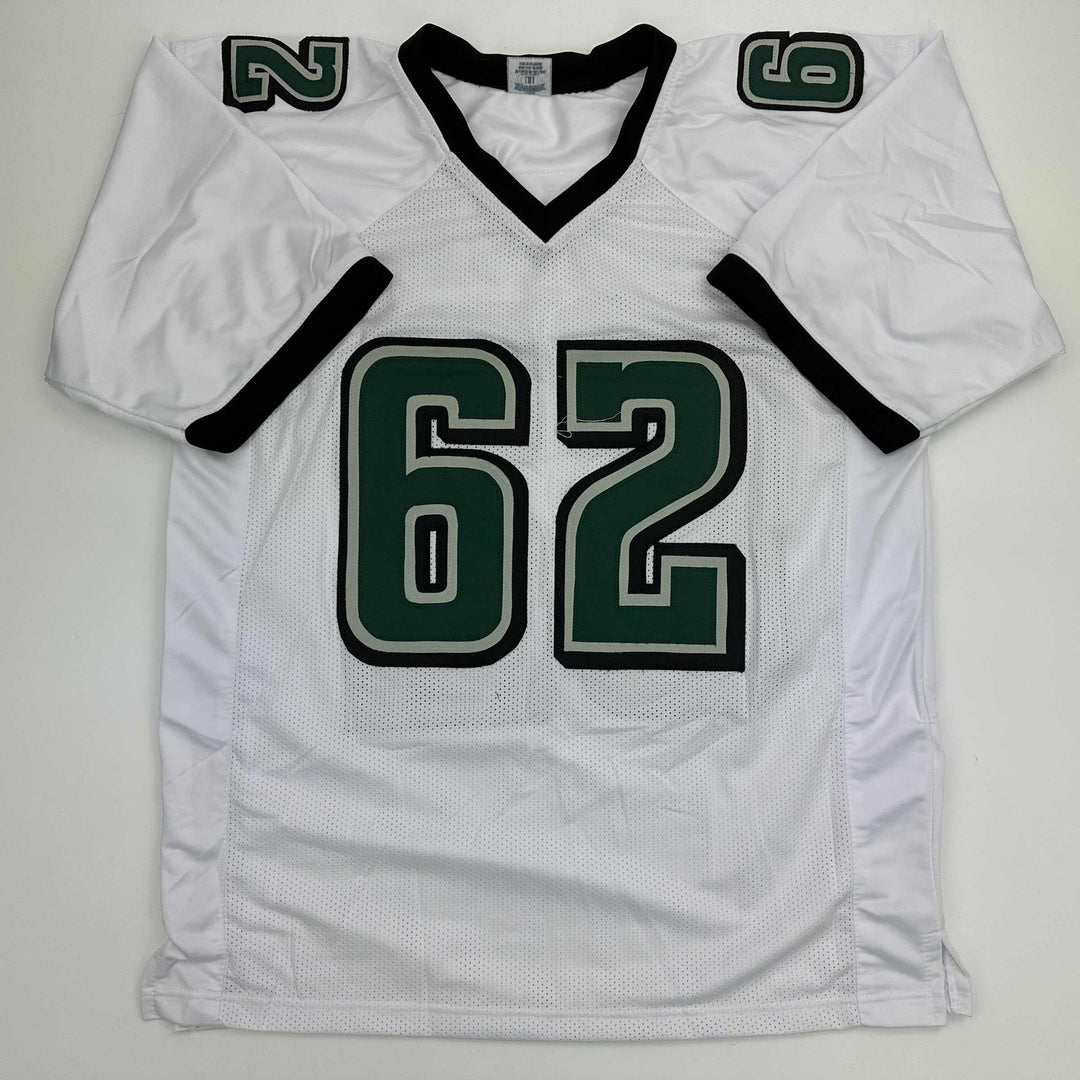Autographed/Signed Jason Kelce Philadelphia White Jersey PSA/DNA COA