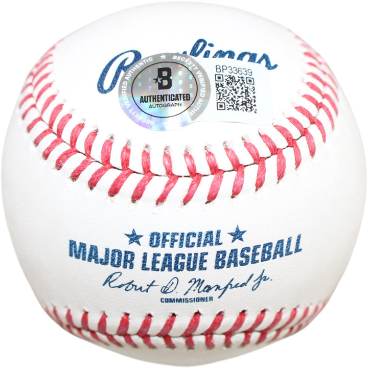 Nolan Ryan Autographed/Signed Texas Rangers OML Baseball Beckett 51245