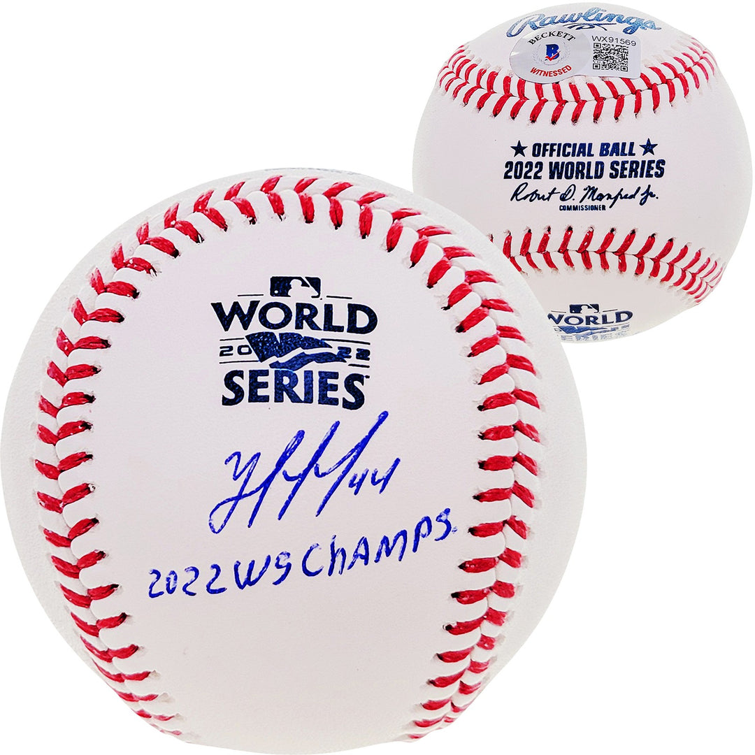 Yordan Alvarez Auto Official 2022 WS MLB Baseball Astros 2022 WS Champs Beckett