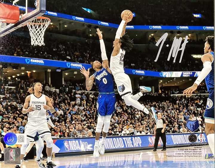 Ja Morant Signed 8x10 Memphis Grizzlies vs Minnesota Timberwolves Photo BAS