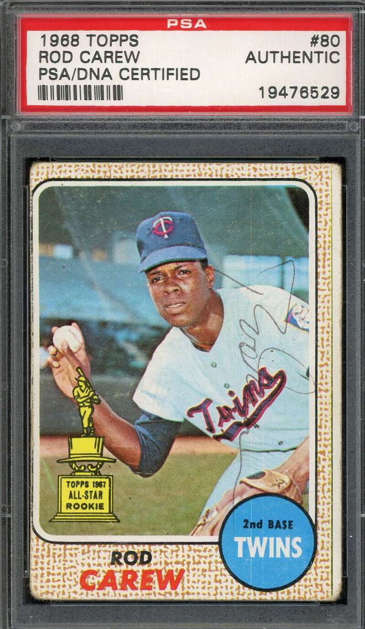 Rod Carew PSA DNA Vintage Signed 1968 Topps Autograph