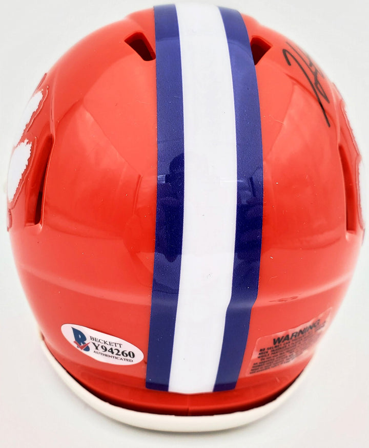 Hunter Renfrow Signed Clemson Tigers Orange Speed Mini Helmet Beckett BAS
