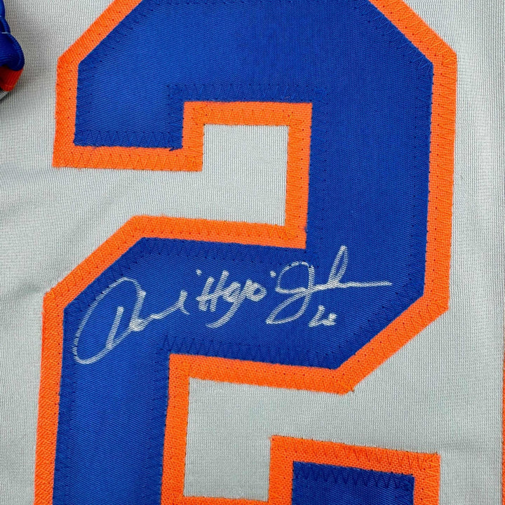 Framed Signed Howard Johnson HOJO 35x39 New York Grey Jersey JSA COA