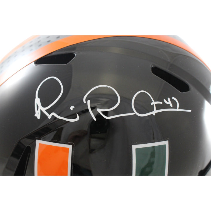 Michael Irvin Autographed Miami Hurricanes F/S Alt Helmet Beckett 56370