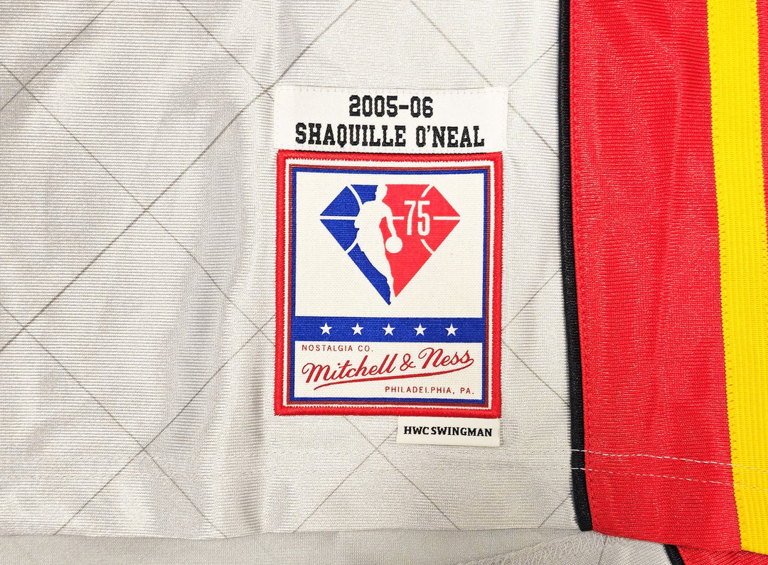 Heat Shaquille O'Neal Auto Silver M & N 2005 HWC Swingman NBA 75th Jersey L BAS