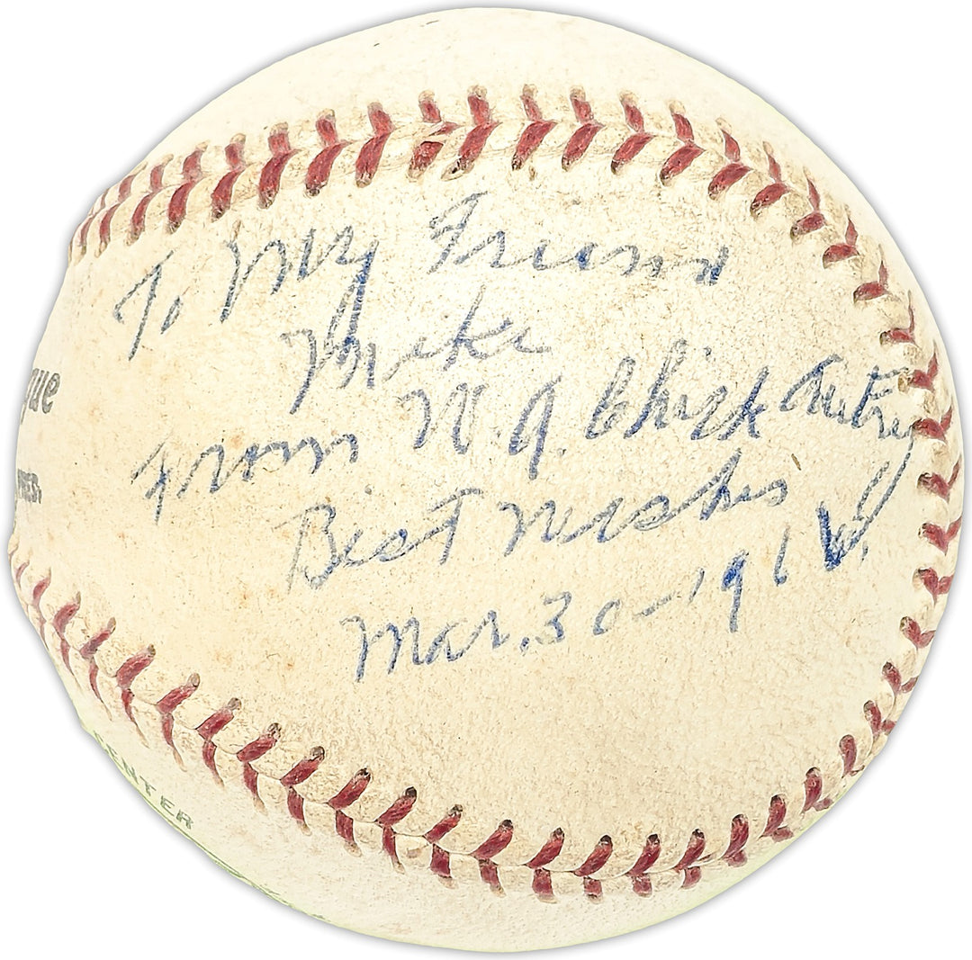 W.A. Chick Autry Signed Giles NL Baseball Reds To Mike Best Died 1976 PSA/DNA