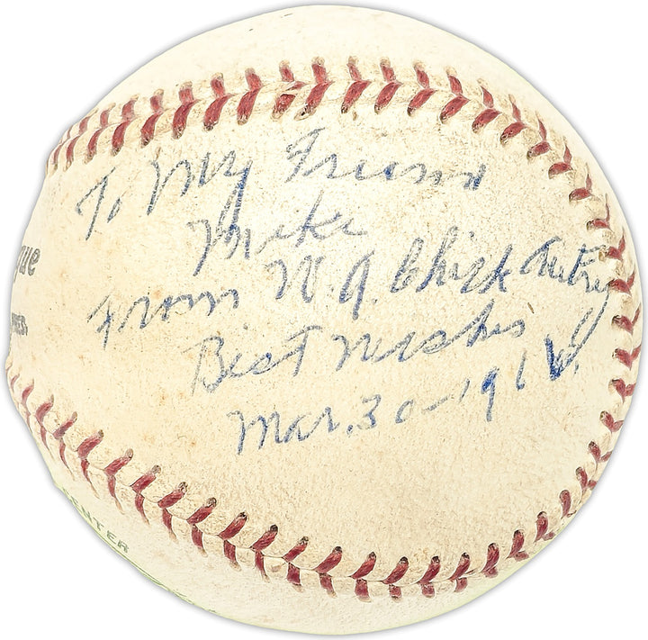 W.A. Chick Autry Signed Giles NL Baseball Reds To Mike Best Died 1976 PSA/DNA