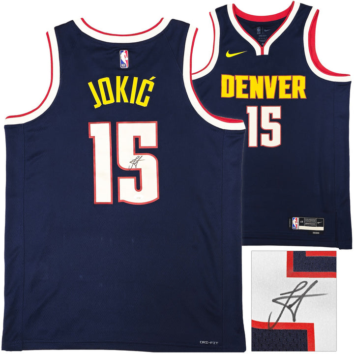 Nuggets Nikola Jokic Signed Blue Nike Swingman Icon Edition Jersey Size 48 JSA