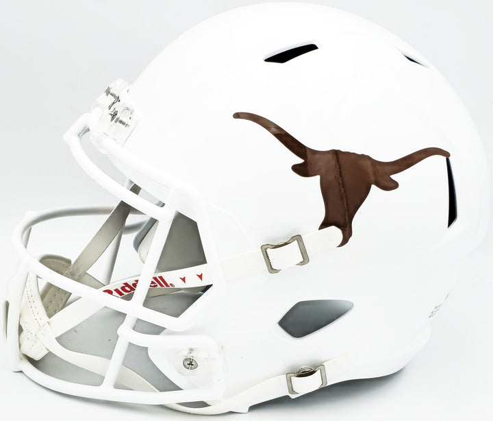 Earl Campbell Auto Texas Longhorns White Full Size Rep Speed 2021 Helmet Beckett