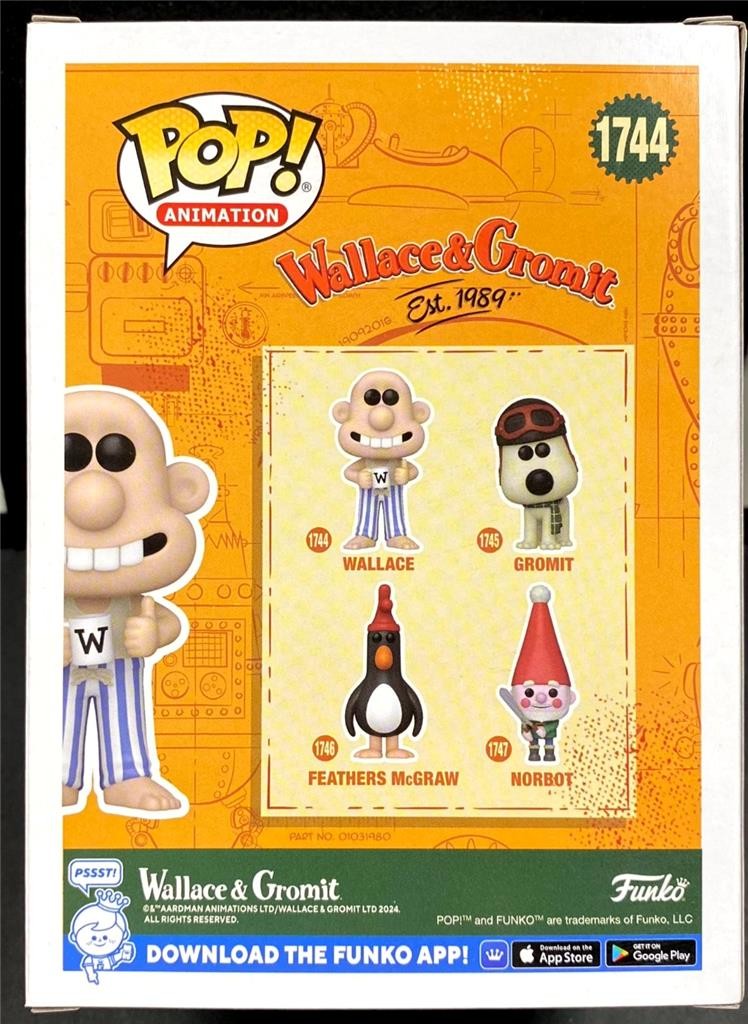 Creator Nick Park signed Wallace & Gromit Funko Pop! #1744 autograph Beckett BAS