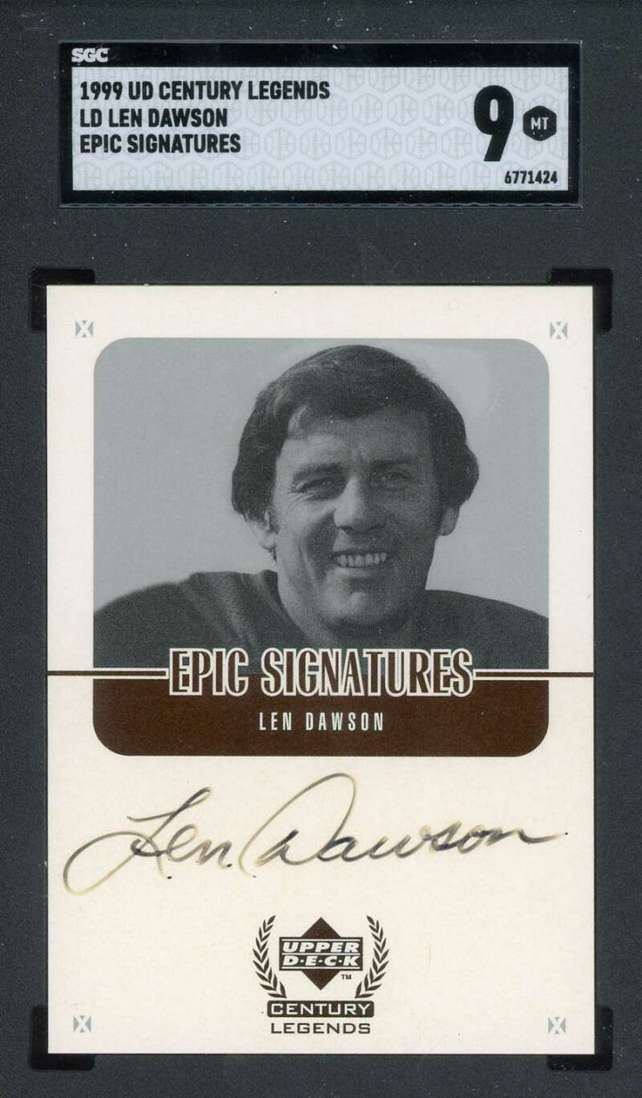 Len Dawson SGC Signed 1999 Upper Deck Century Legends Autograph