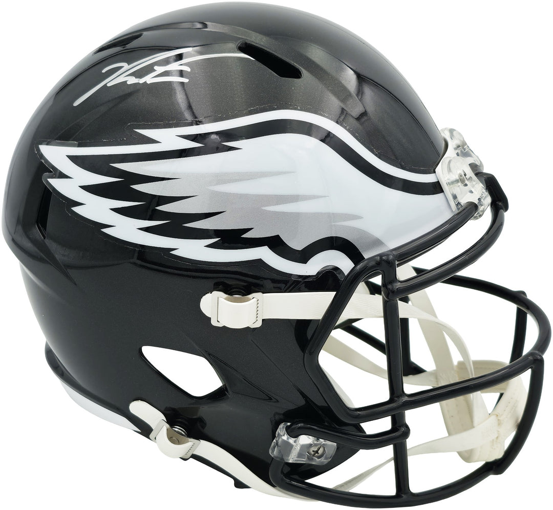 Jalen Carter Signed Eagles Black 2022 Alt Full Size Speed Helmet JSA
